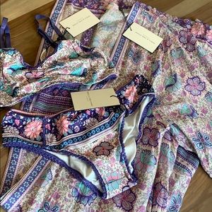 Spell Poinciana Duster,Bralette & Bloomer Set